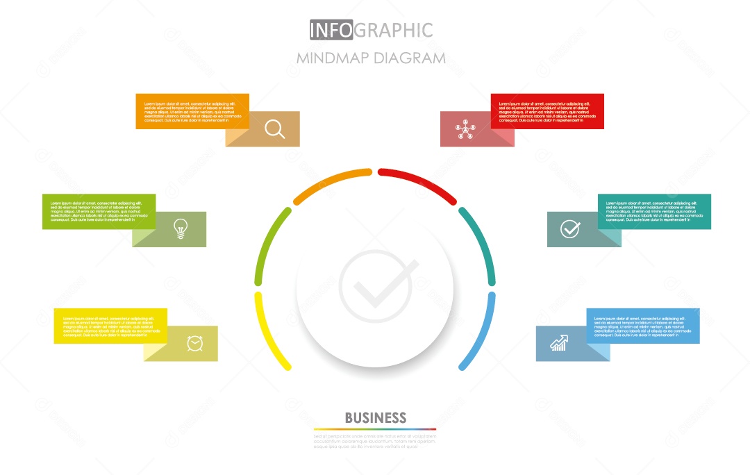 Infográficos Coloridos Ilustração Vetor EPS