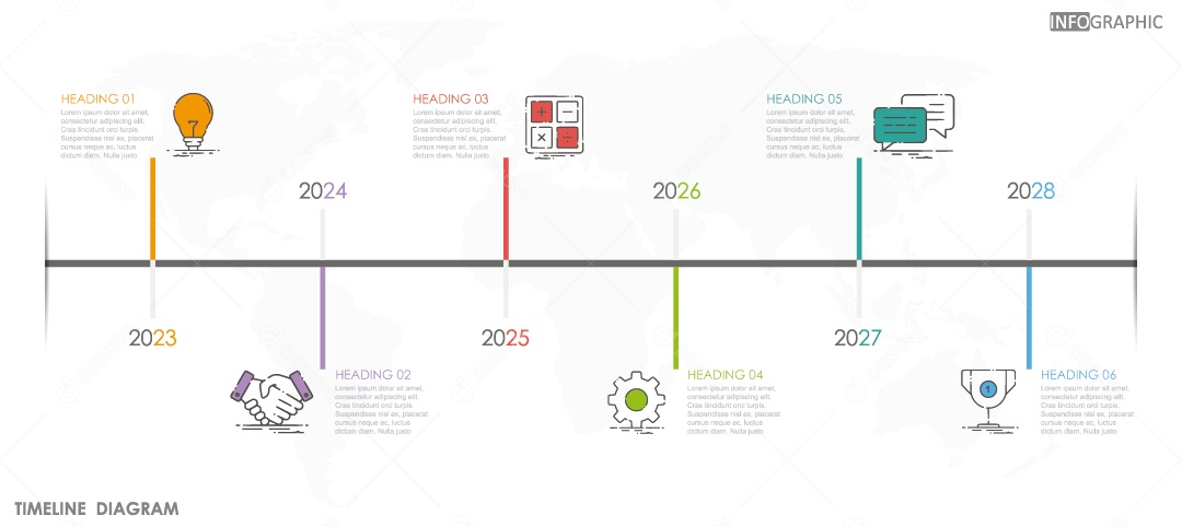 Infográficos Coloridos Ilustração Vetor EPS