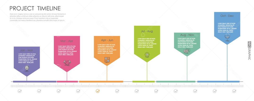 Infográficos Coloridos Ilustração Vetor EPS