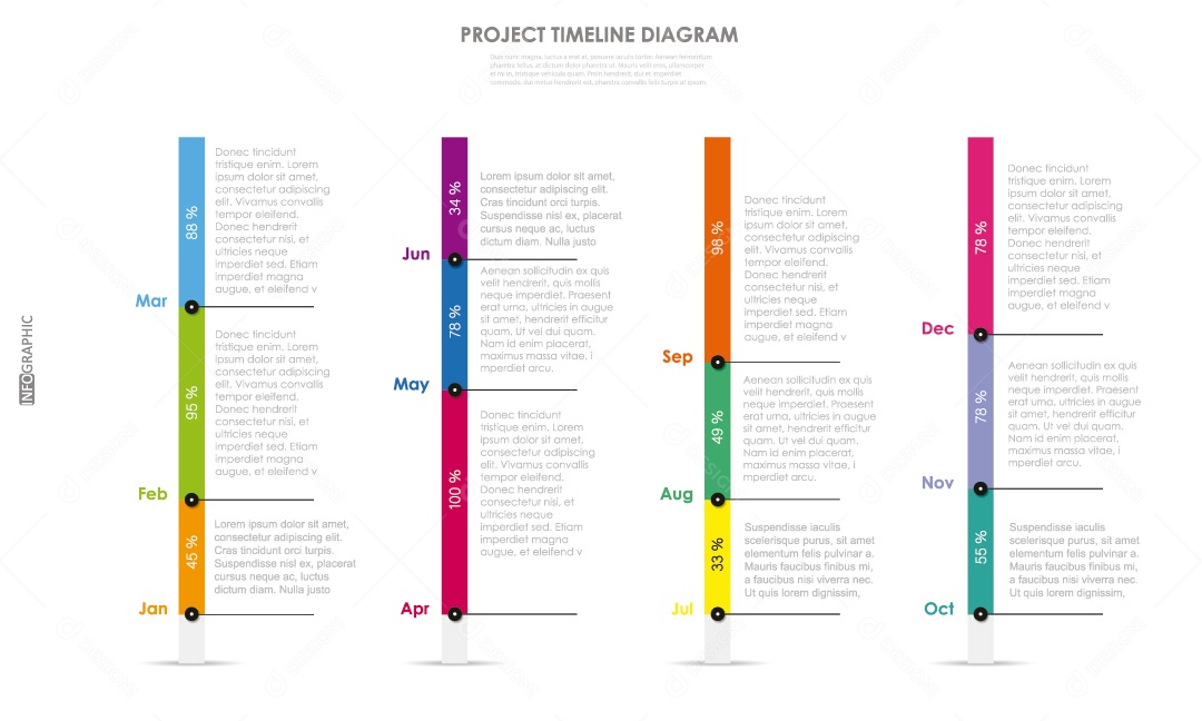 Infográficos Coloridos Ilustração Vetor EPS