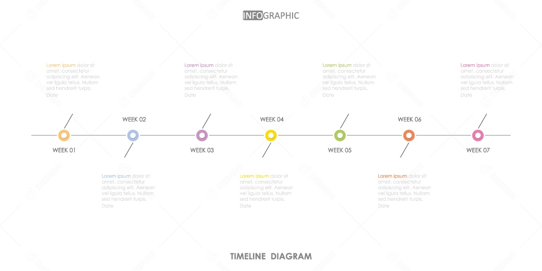 Infográficos Coloridos Ilustração Vetor EPS