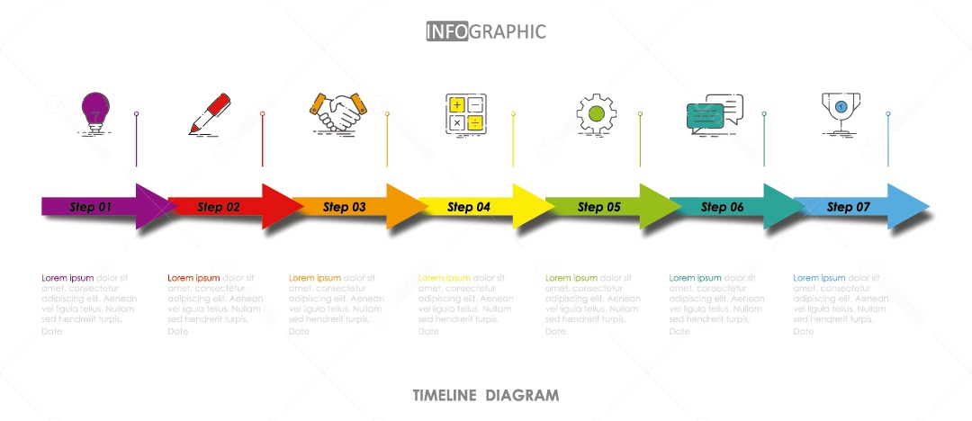Infográficos Coloridos Ilustração Vetor EPS