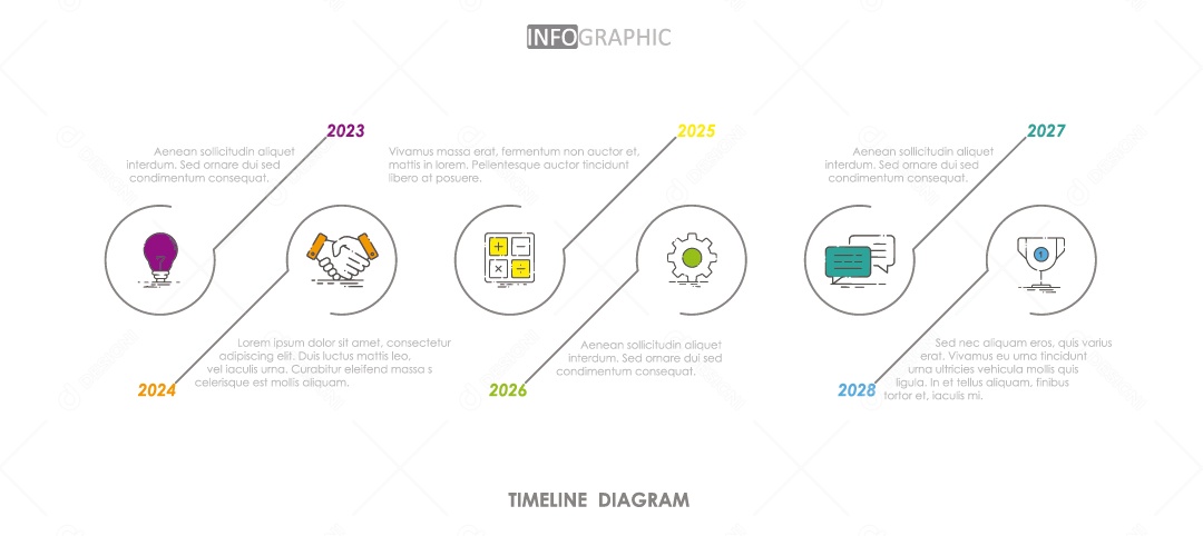 Infográficos Coloridos Ilustração Vetor EPS