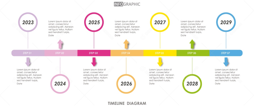 Infográficos Coloridos Ilustração Vetor EPS