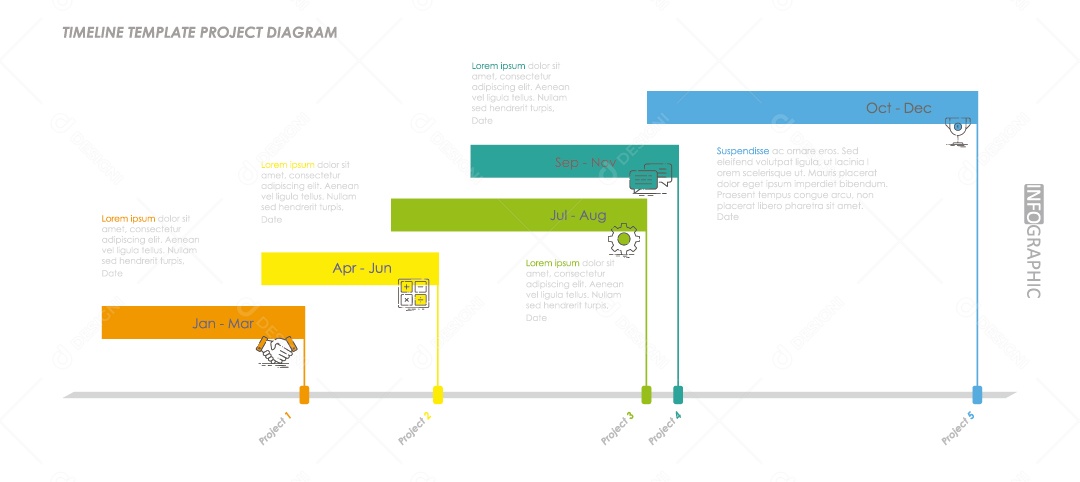 Infográficos Coloridos Ilustração Vetor EPS