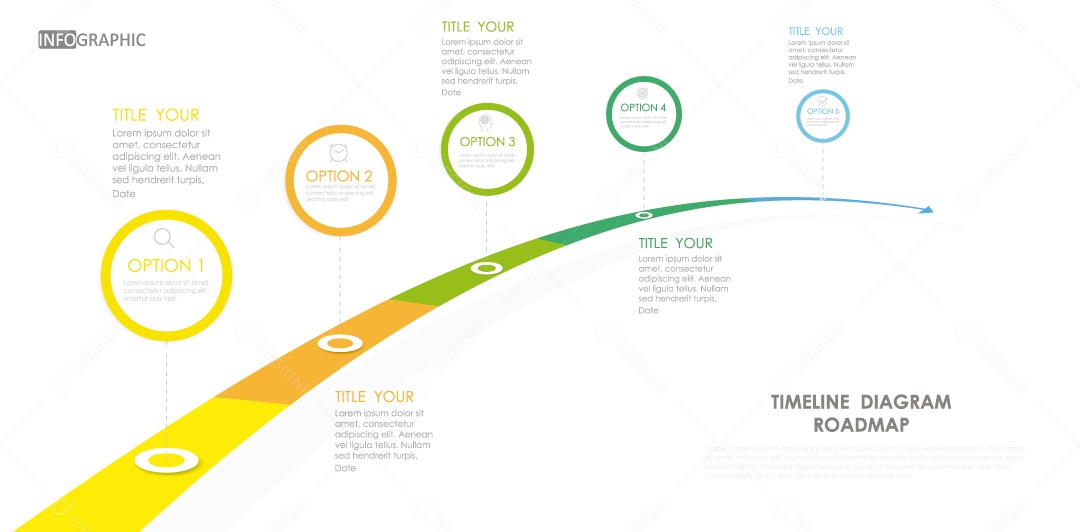 Infográficos Coloridos Ilustração Vetor EPS