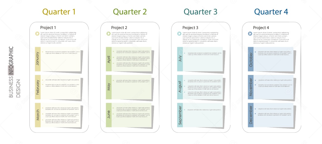 Infográficos Coloridos Ilustração Vetor EPS