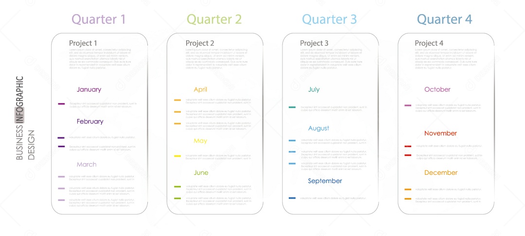 Infográficos Coloridos Ilustração Vetor EPS