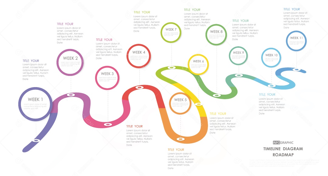 Infográficos Coloridos Ilustração Vetor EPS