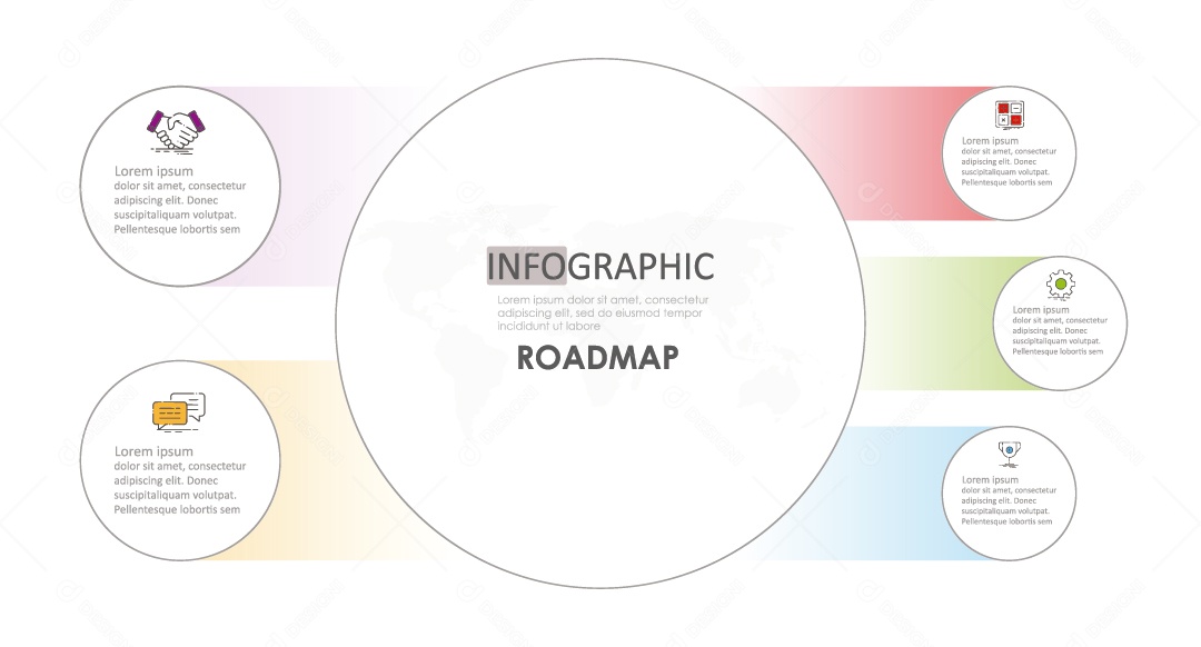 Infográficos Coloridos Ilustração Vetor EPS