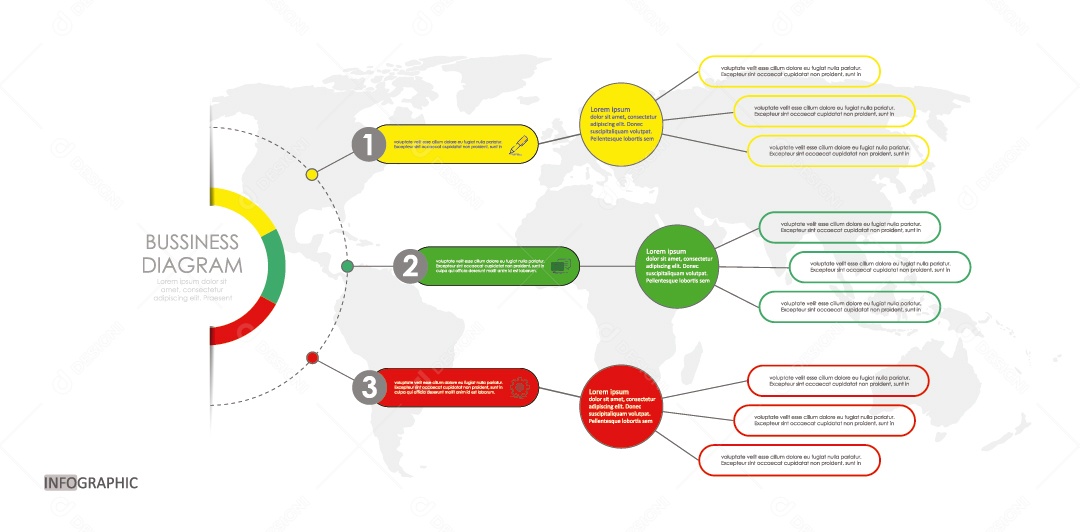 Infográficos Coloridos Ilustração Vetor EPS