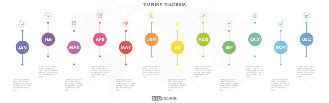 Infográficos Coloridos Ilustração Vetor EPS