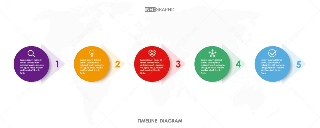 Infográficos Coloridos Ilustração Vetor EPS