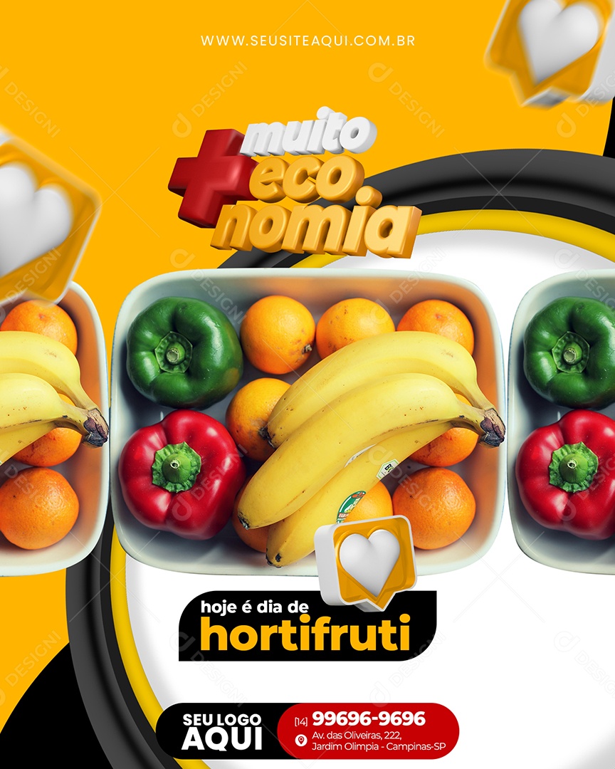 Social Media Hoje é Dia De Hortifruti PSD Editável