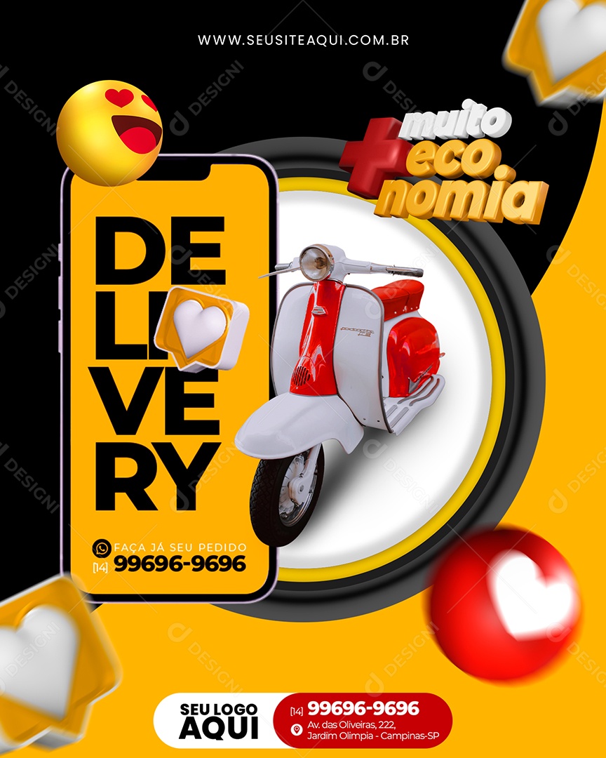 Social Media Delivery Seu Pedido PSD Editável
