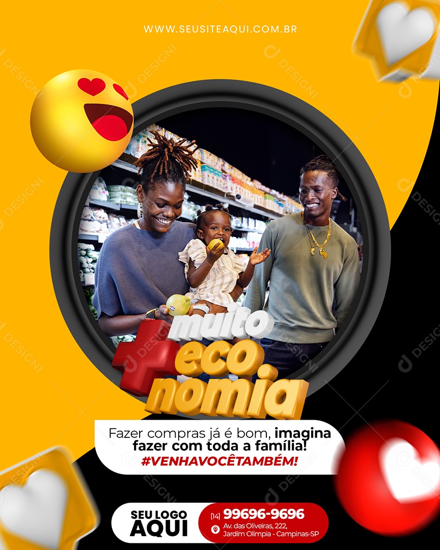 Compras Com Toda Família Social Media PSD Editável