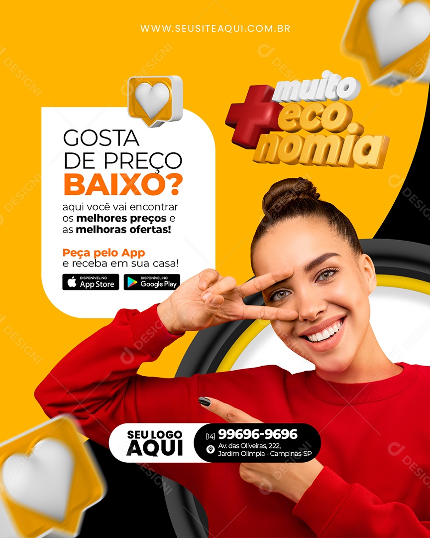 Gosta De Preço Baixo Muito Mais Economia Social Media PSD Editável