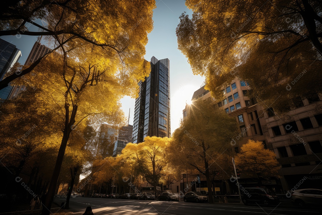 Vista de edifícios da cidade grande