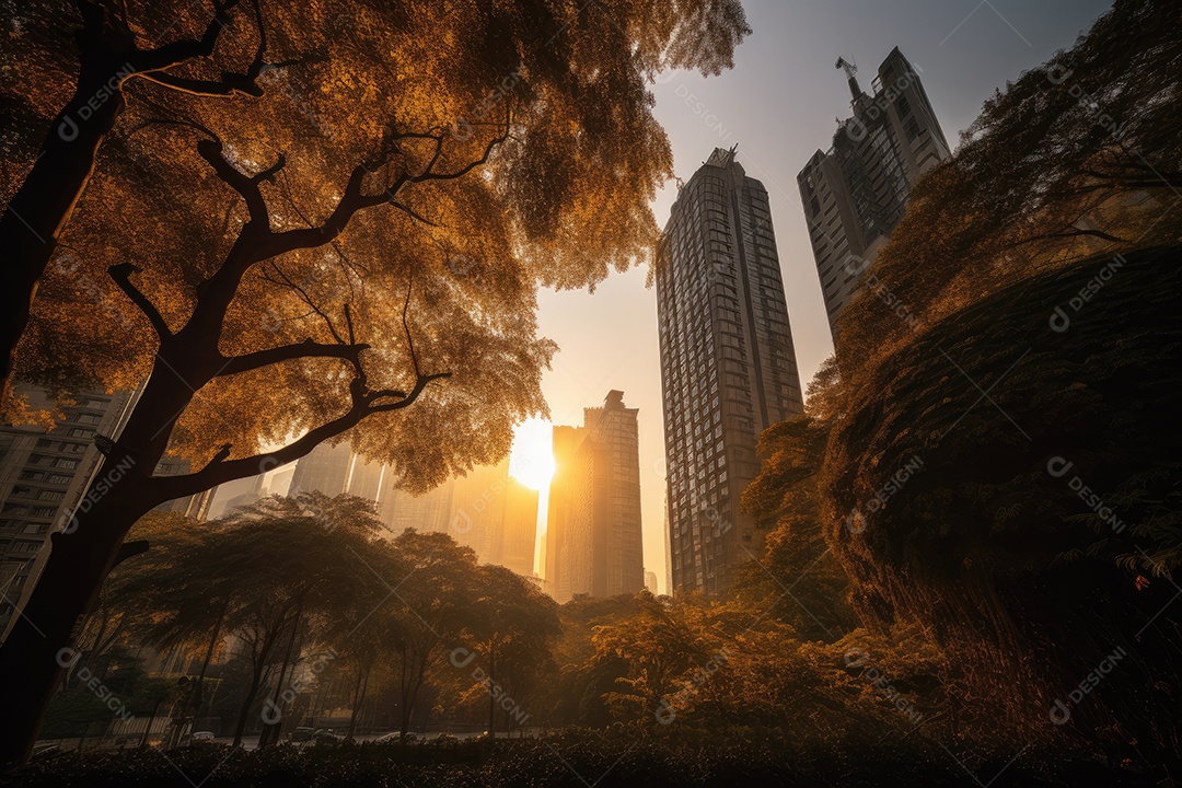 Vista de edifícios da cidade grande