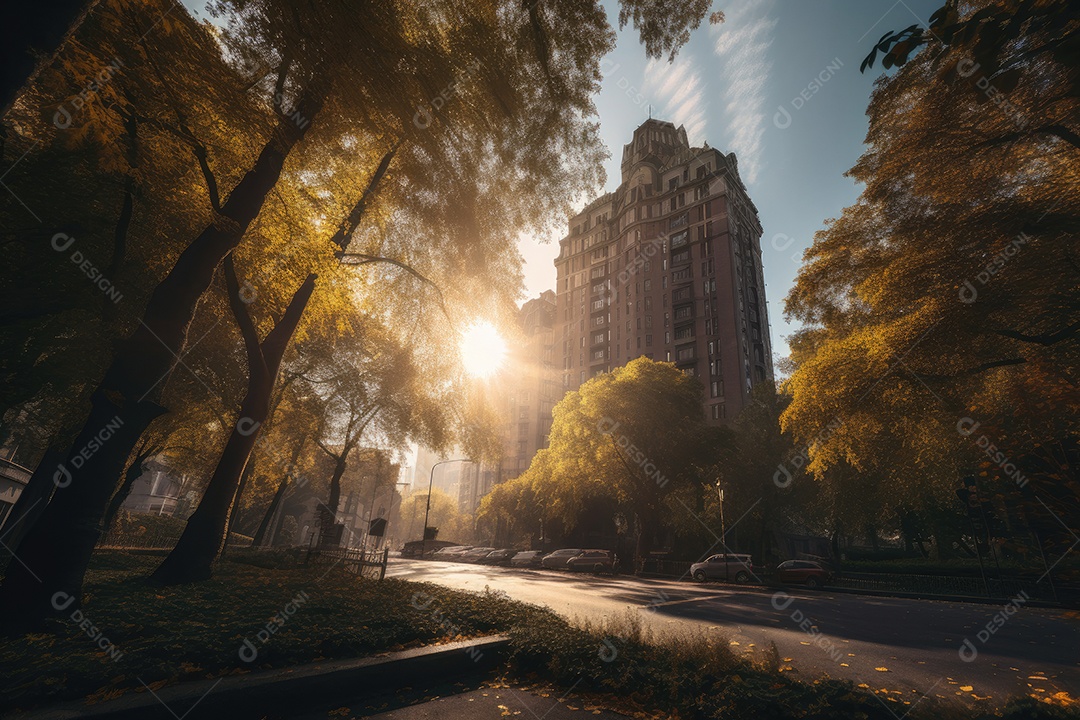 Vista de edifícios da cidade grande