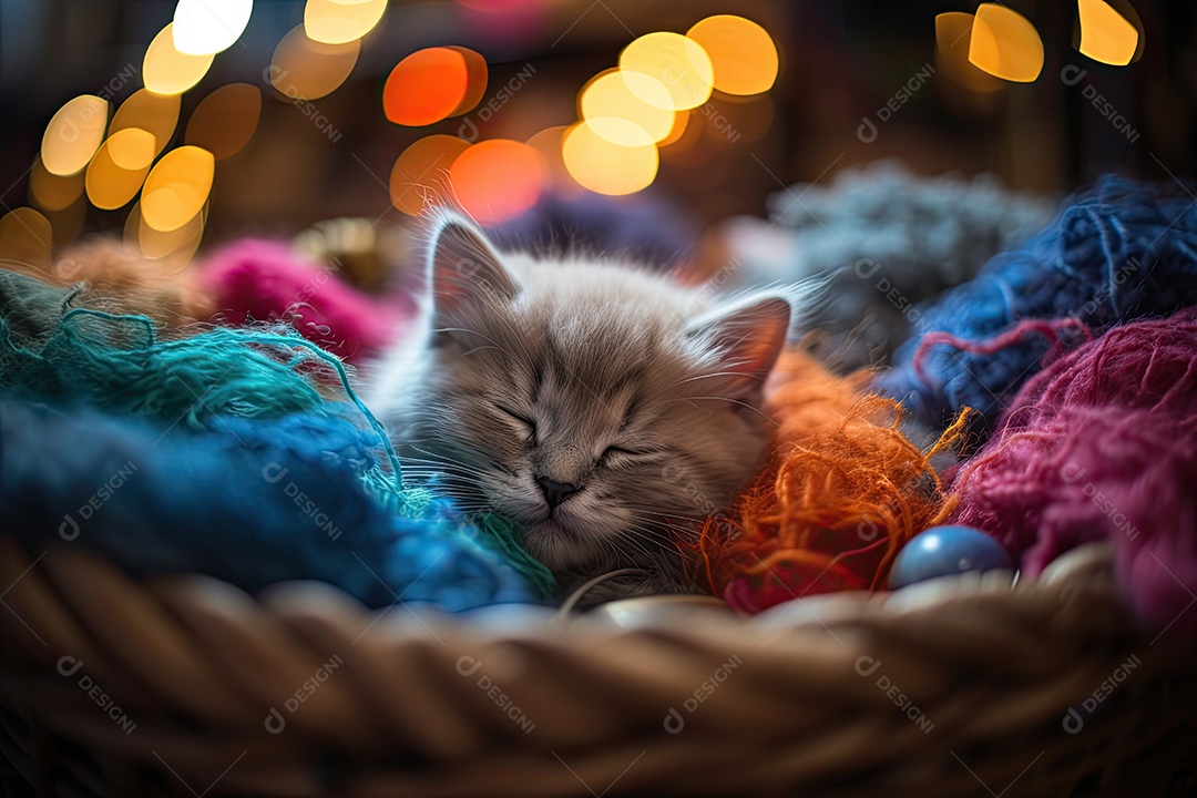 Serenidade felina: cachorrinho fofo em sonhos