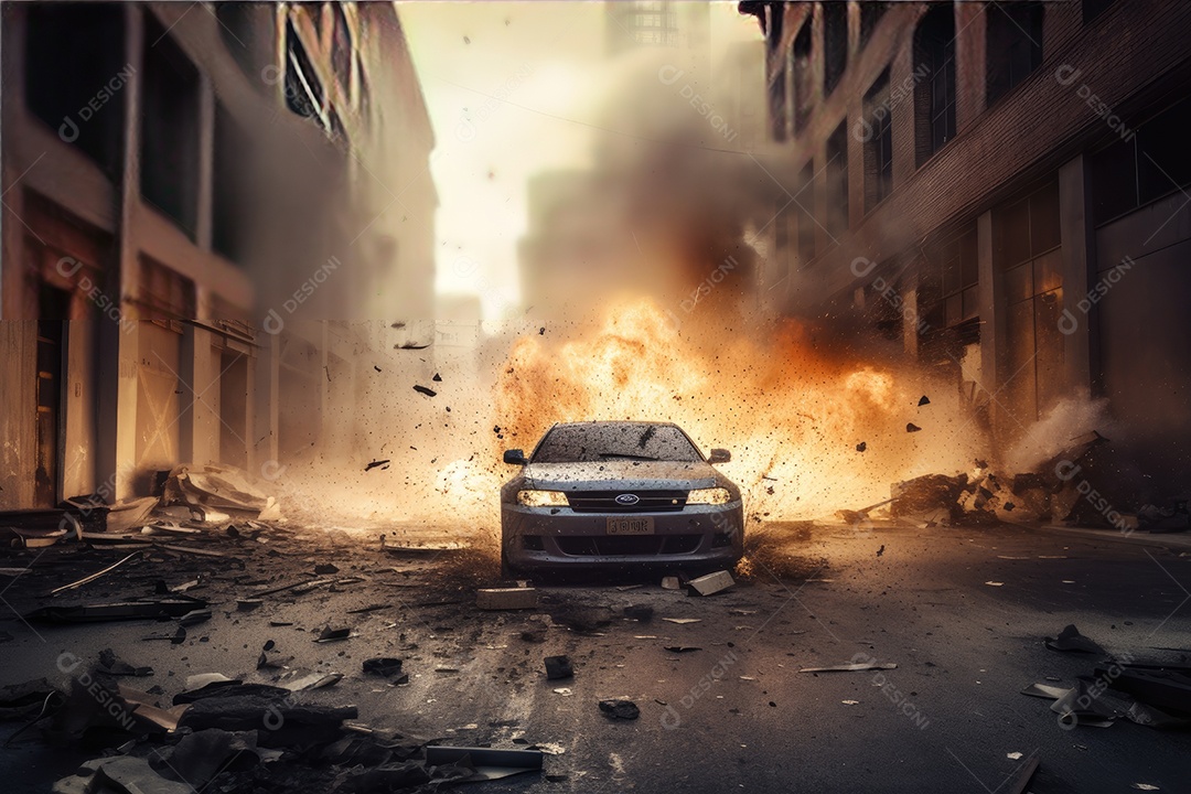 Explosão Urbana: Caos e Destroços Lumix LX10