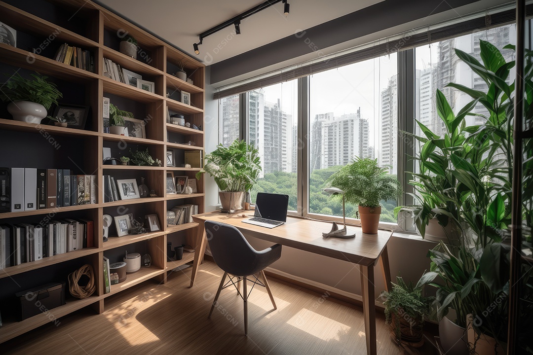 Harmonia Moderna: Escritório Minimalista em Harmonia Perfeita