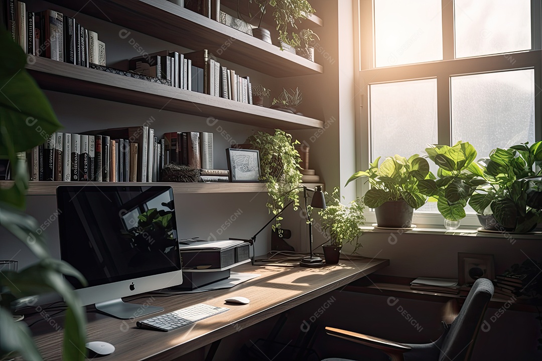 Harmonia Moderna: Escritório Minimalista em Harmonia Perfeita