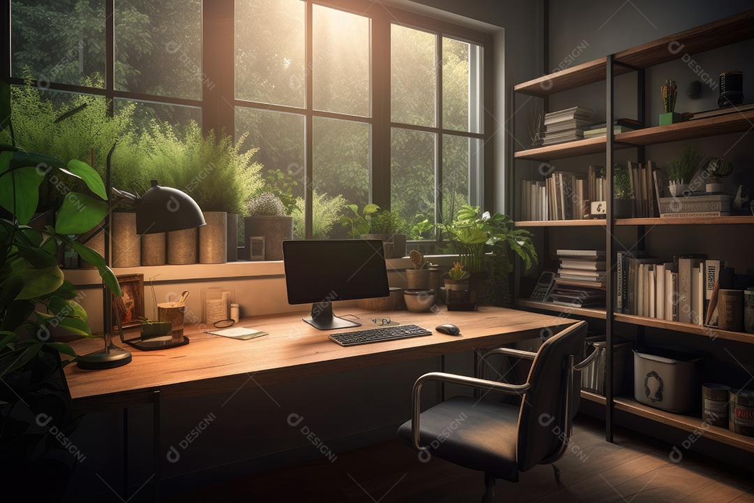 Harmonia Moderna: Escritório Minimalista em Harmonia Perfeita