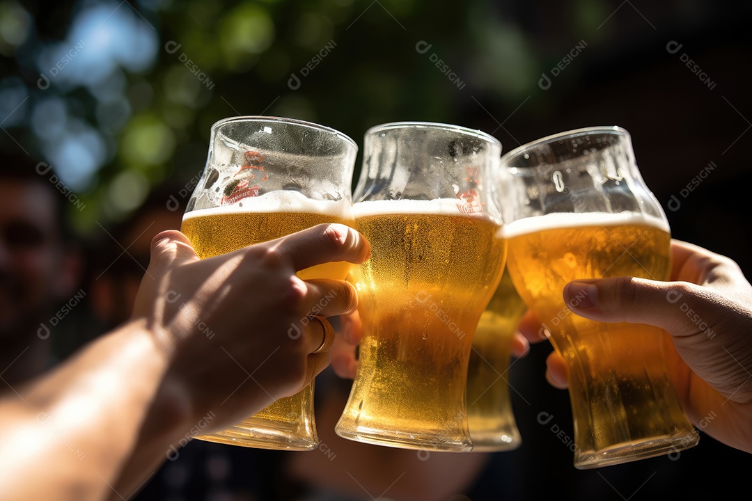 Celebração de Verão: Amigos, Cerveja e Sorrisos