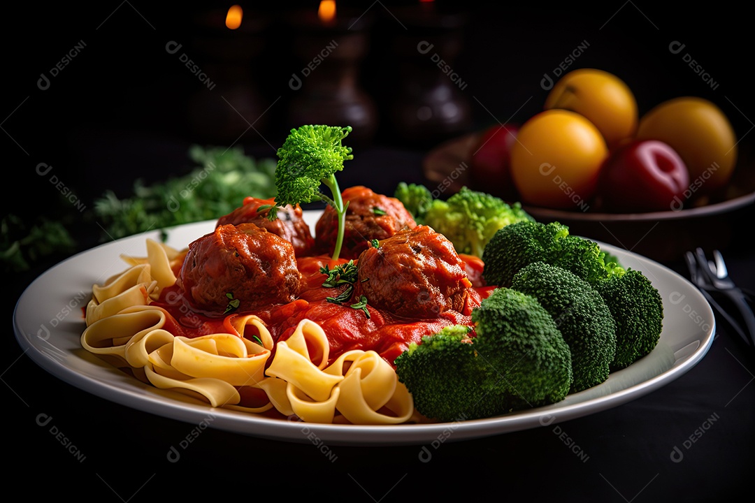 Deliciosa harmonia: Massas, Almôndegas e Legumes Frescos