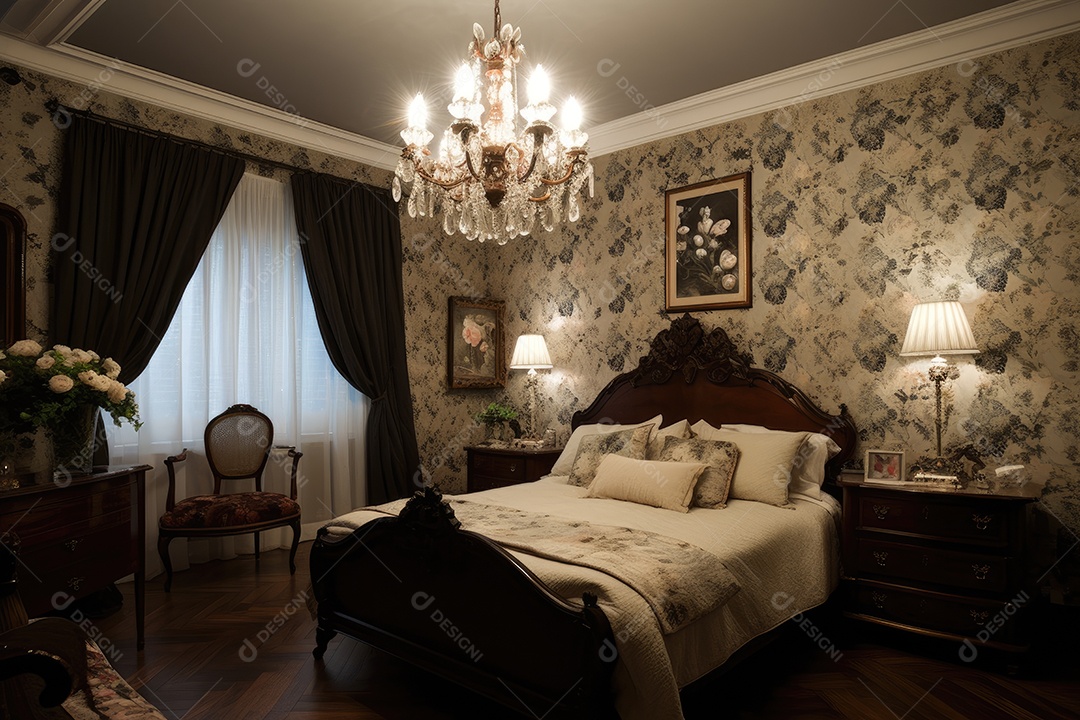 Elegância Clássica: Decoração Encantadora do Quarto