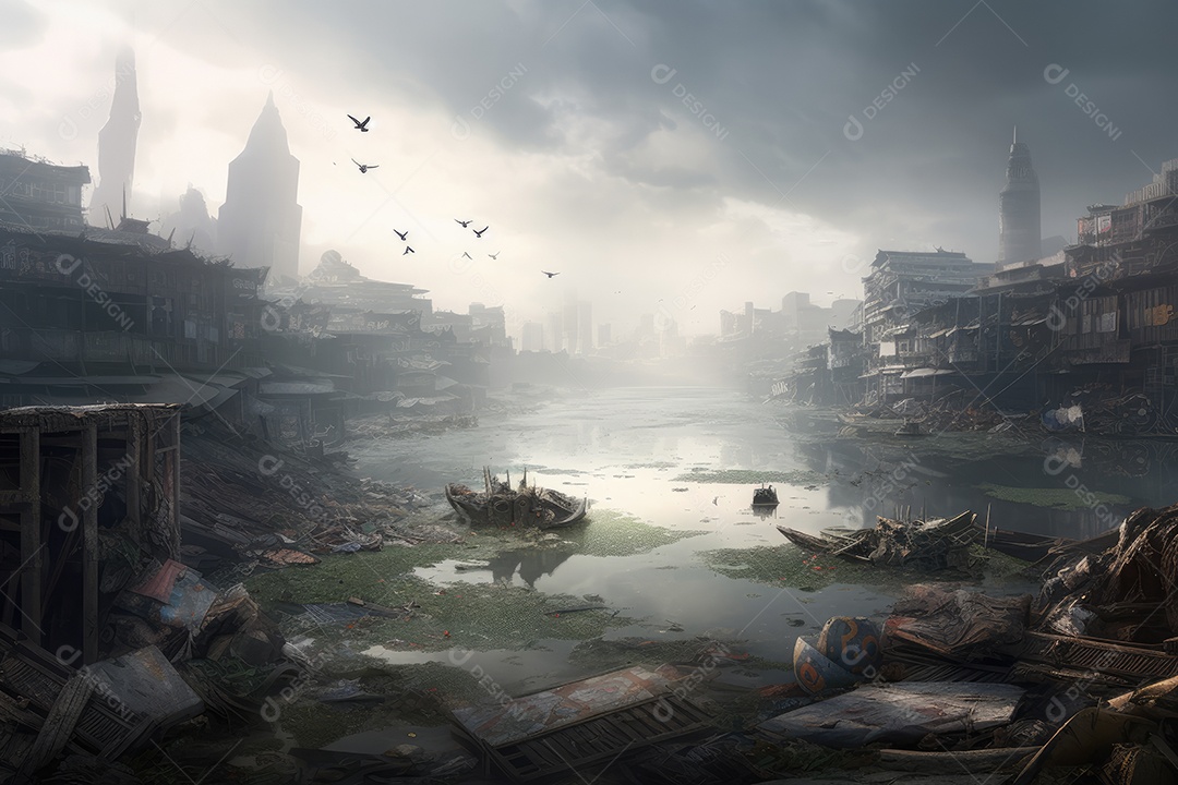 Lixo espalhado pela metrópole