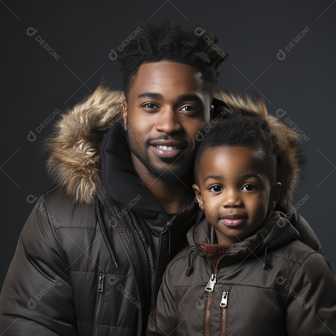 Pai e filho juntos sorridentes