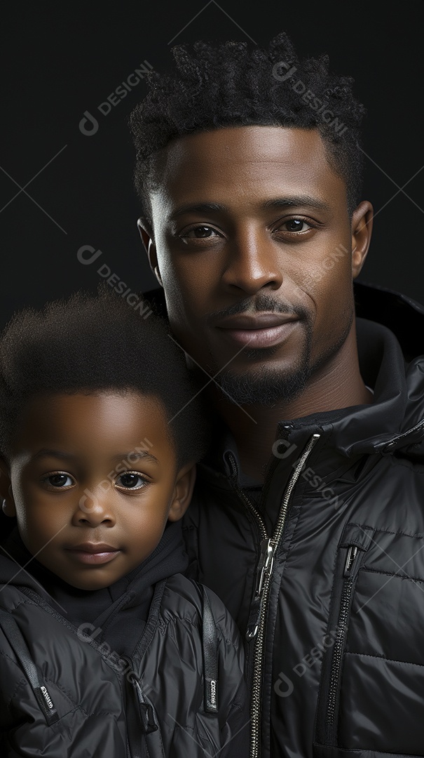 Pai e filho juntos sorridentes