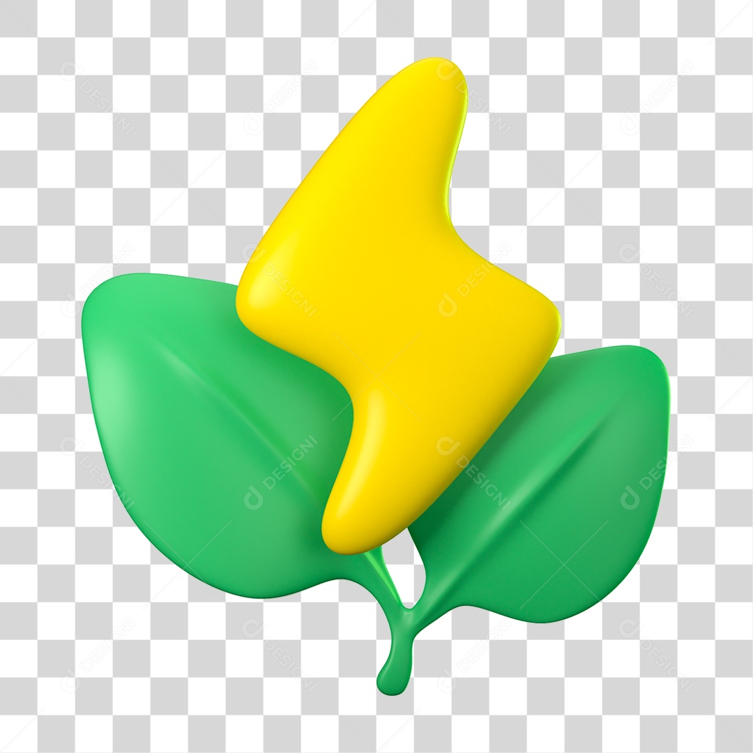 Elemento 3D Selo Ecologia e Meio Ambiente PNG Transparente