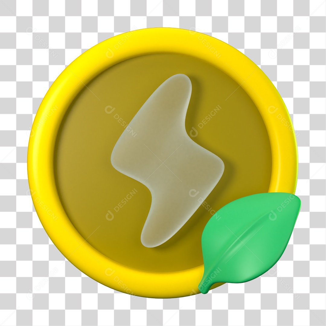 Elemento 3D Selo Ecologia e Meio Ambiente PNG Transparente