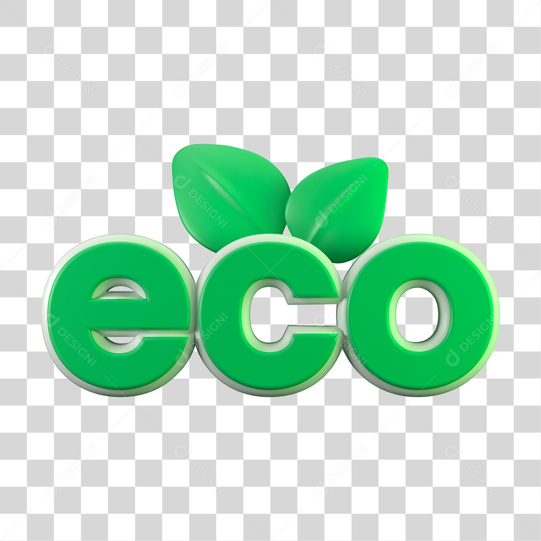 Elemento 3D Eco Ecologia e Meio Ambiente PNG Transparente