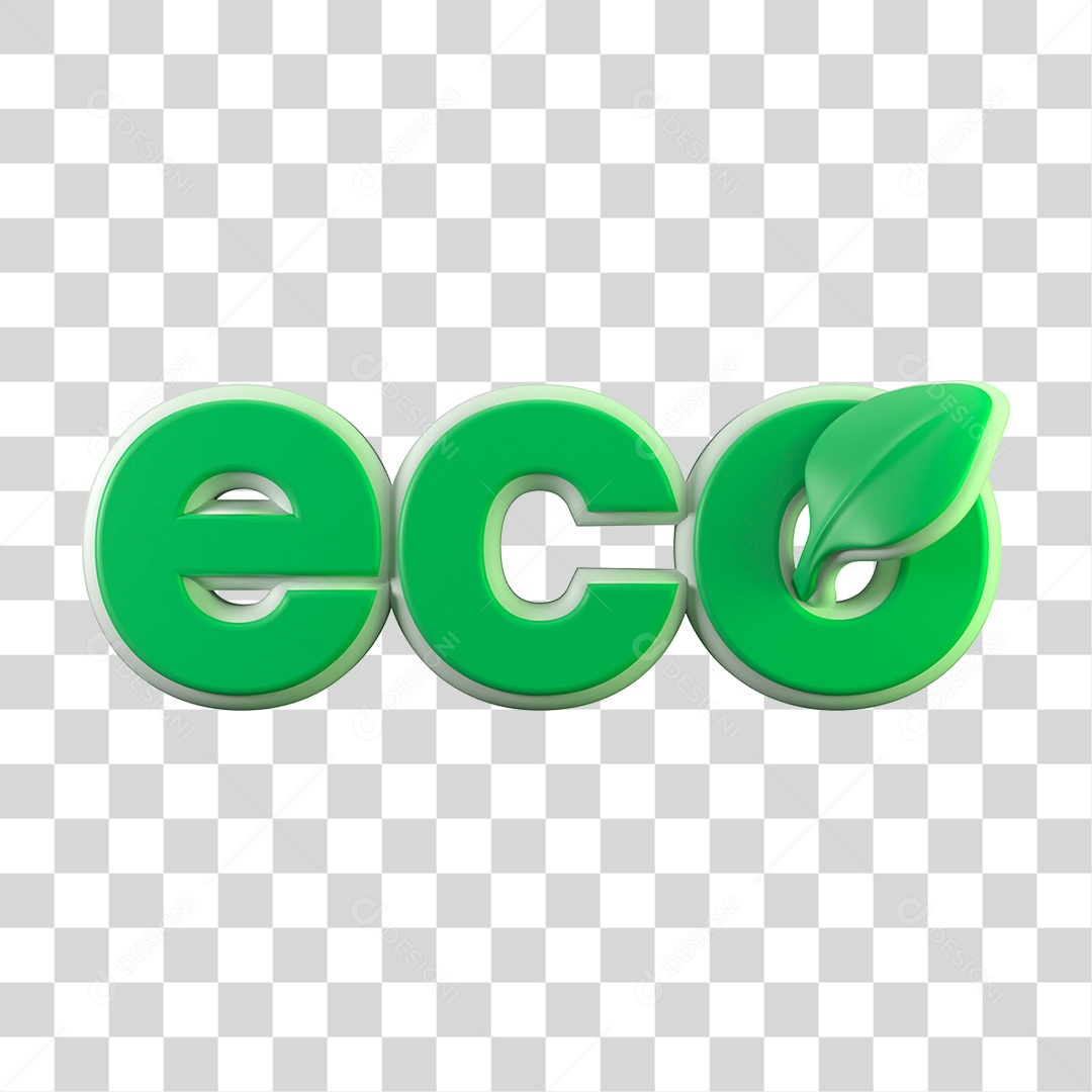 Elemento 3D Eco Ecologia e Meio Ambiente PNG Transparente