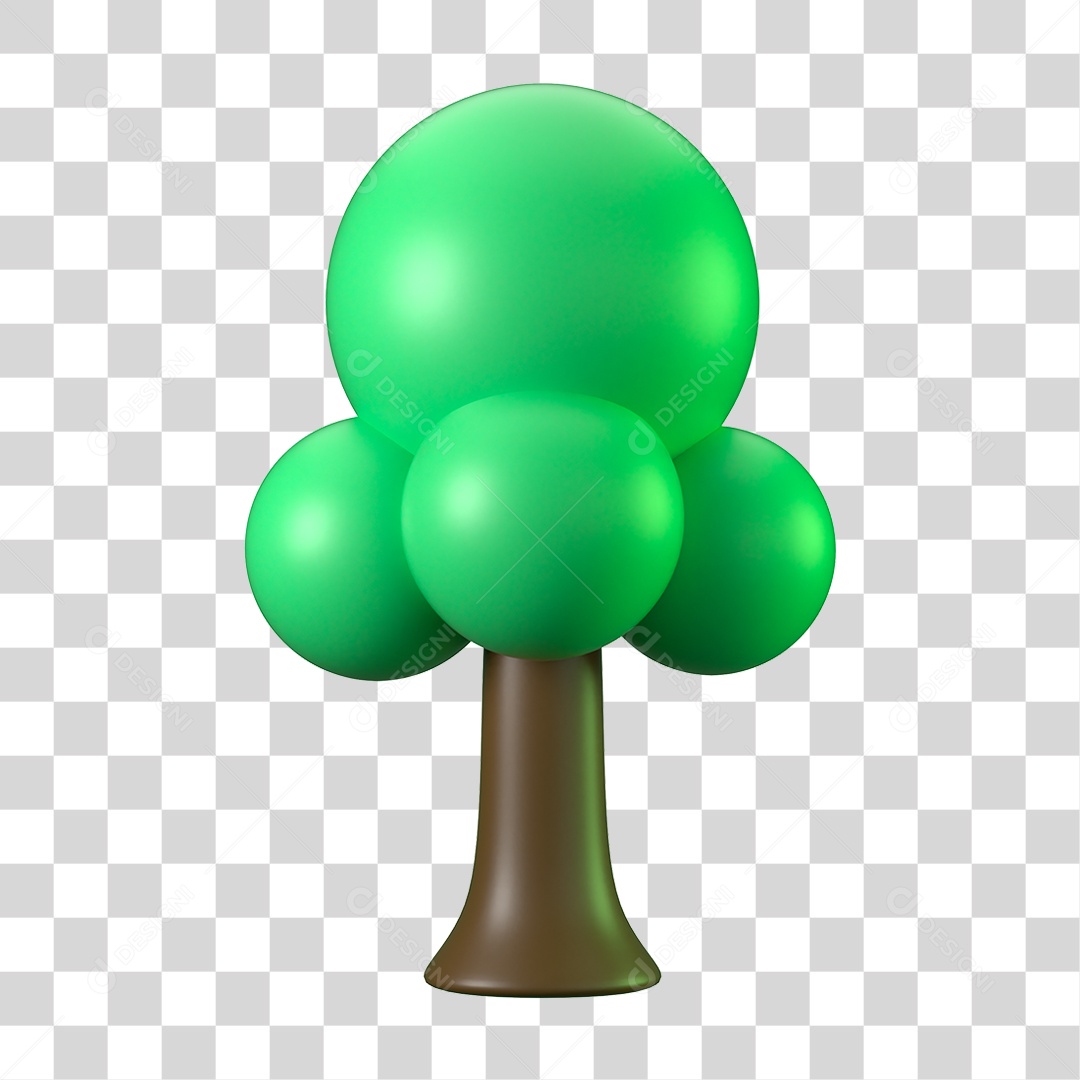 Elemento 3D Arvore Ecologia e Meio Ambiente PNG Transparente