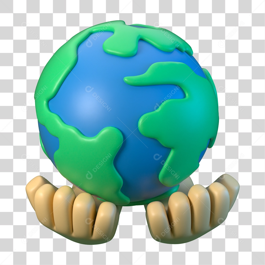 Elemento 3D Planeta Ecologia e Meio Ambiente PNG Transparente