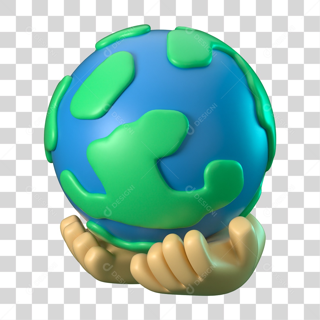 Elemento 3D Planeta Ecologia e Meio Ambiente PNG Transparente