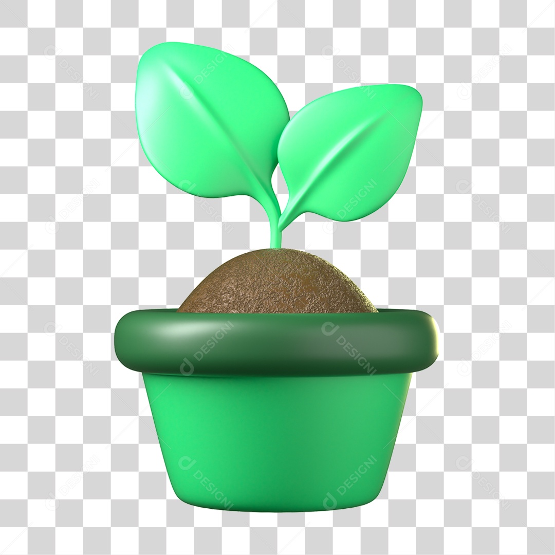 Elemento 3D Planta Ecologia e Meio Ambiente PNG Transparente