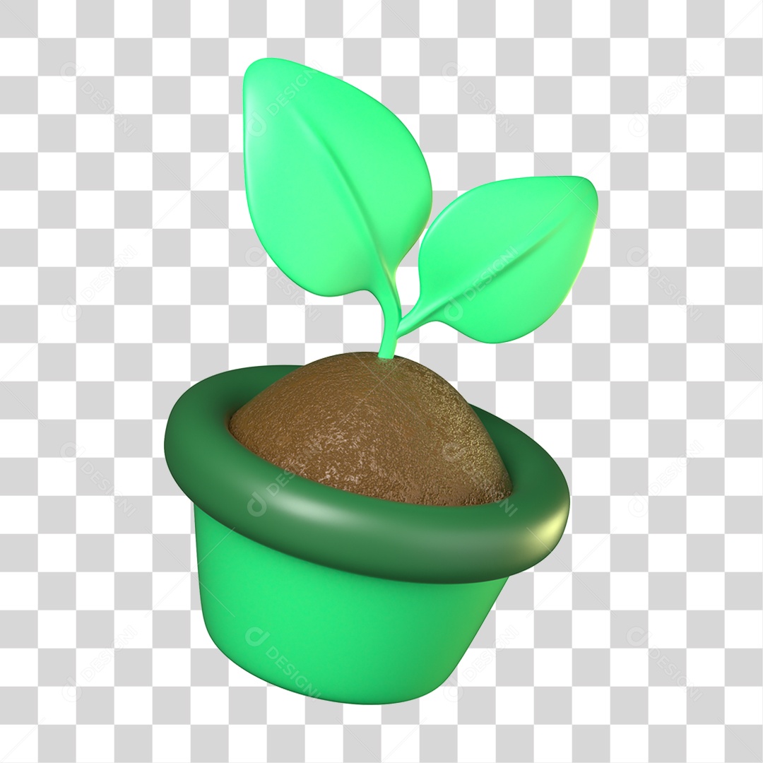 Elemento 3D Planta Ecologia e Meio Ambiente PNG Transparente