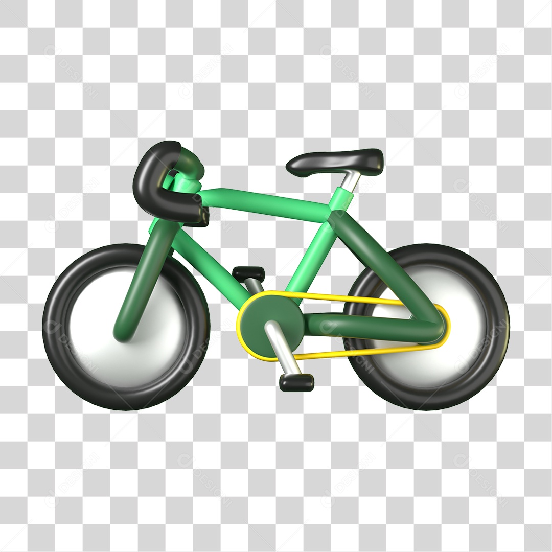 Elemento 3D Bicicleta Ecologia e Meio Ambiente PNG Transparente