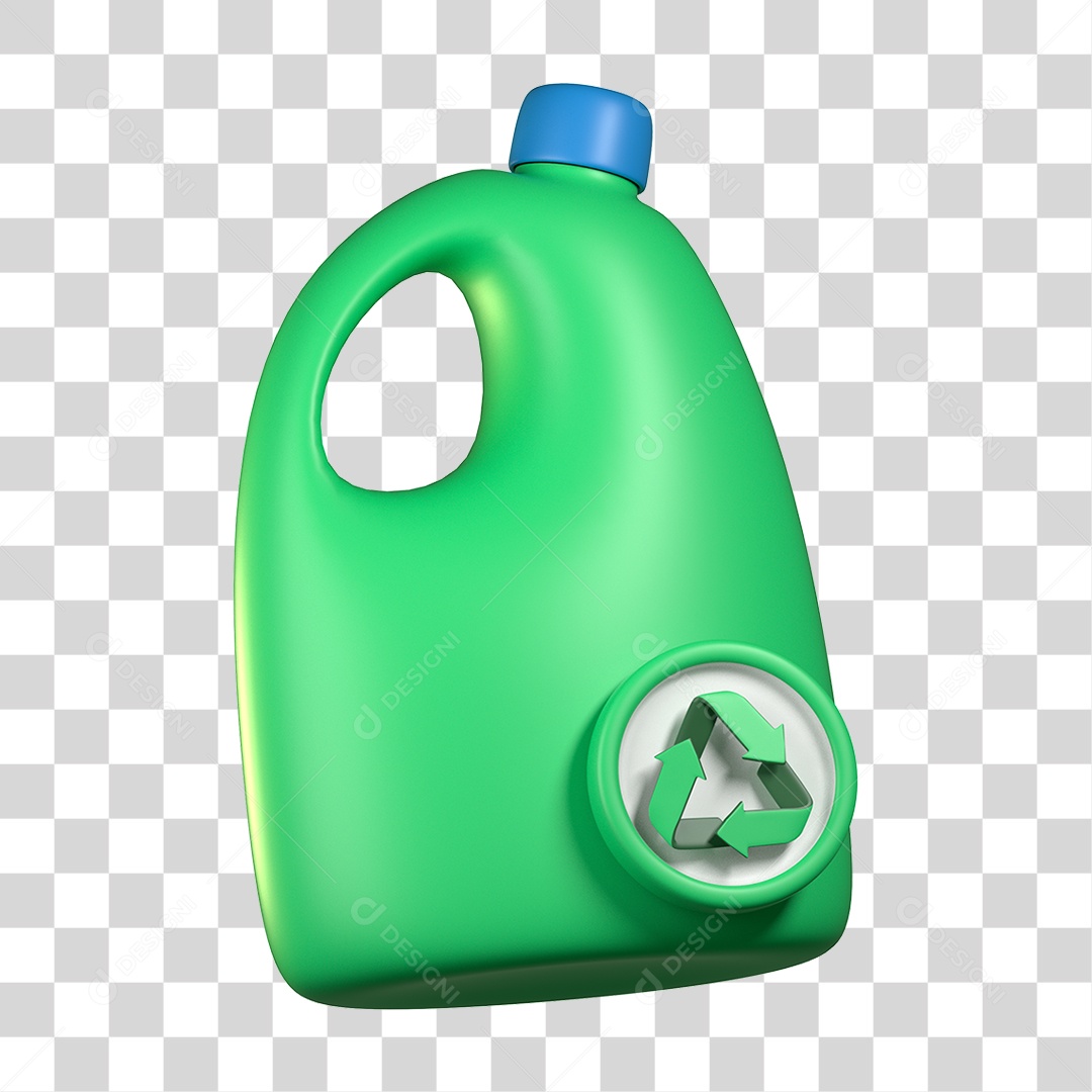 Elemento 3D Galão Ecologia e Meio Ambiente PNG Transparente