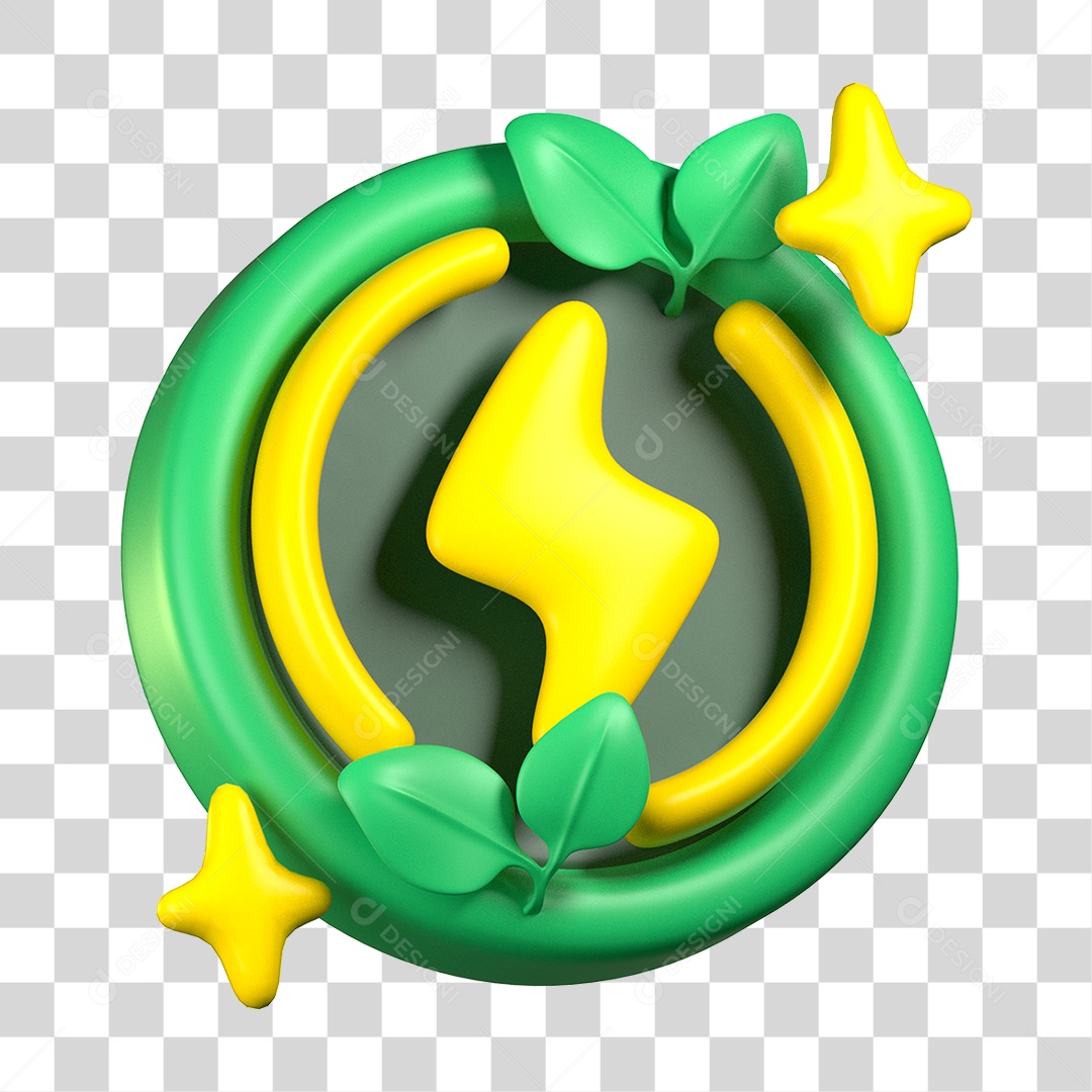 Elemento 3D Ecologia e Meio Ambiente PNG Transparente