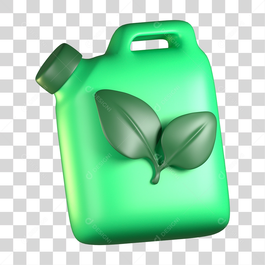 Elemento 3D Galão Ecologia e Meio Ambiente PNG Transparente