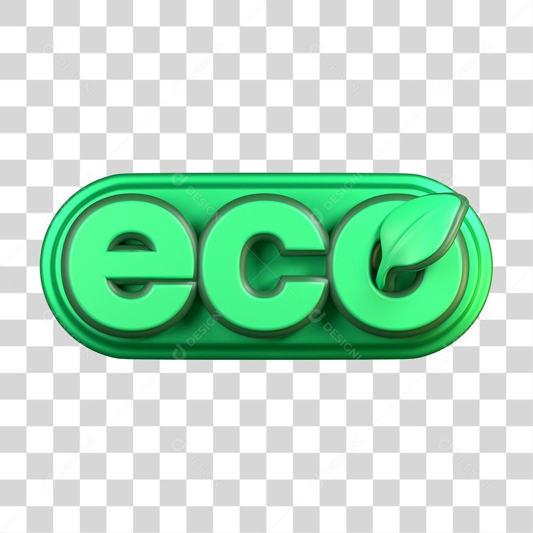 Elemento 3D Eco Ecologia e Meio Ambiente PNG Transparente
