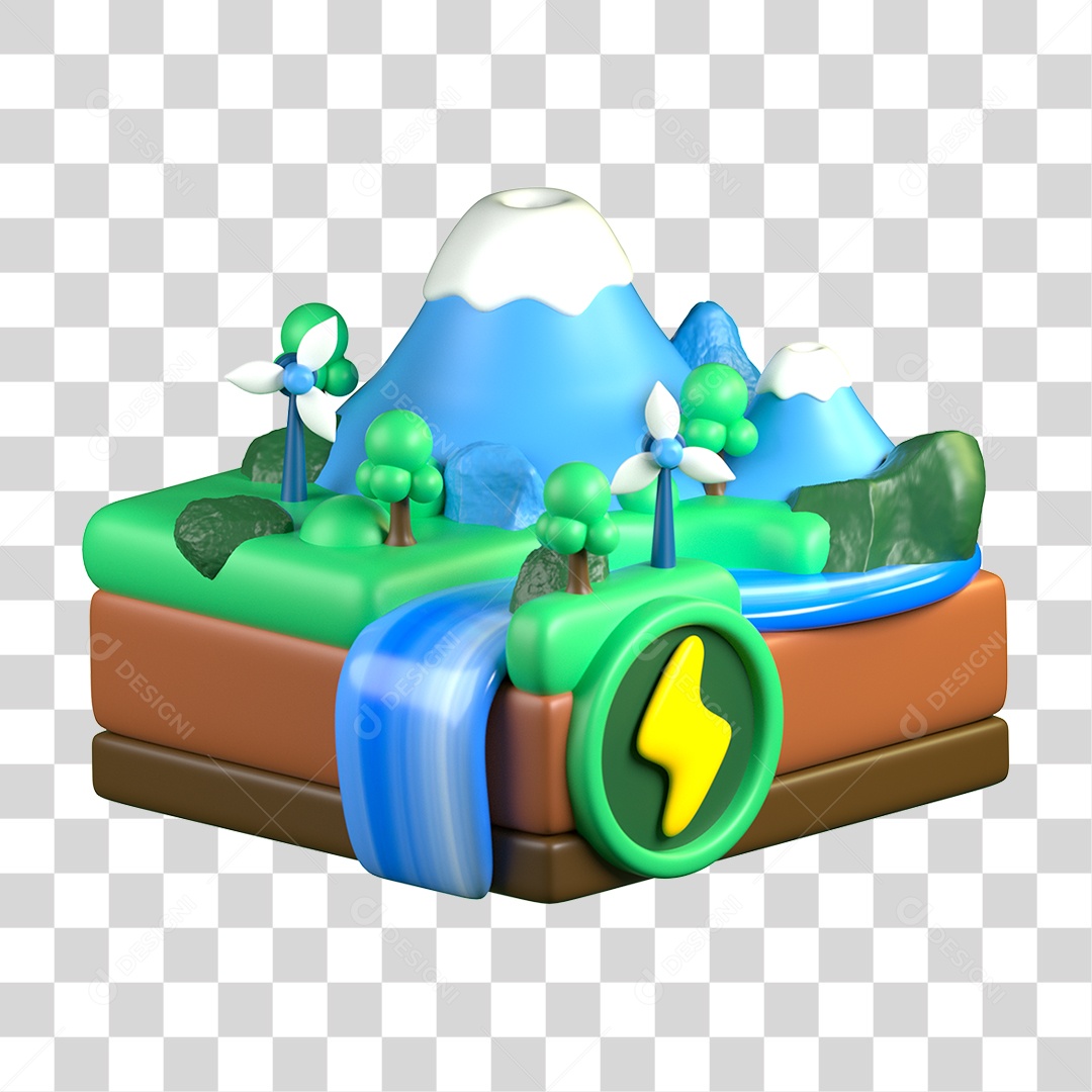 Elemento 3D Ecologia e Meio Ambiente PNG Transparente